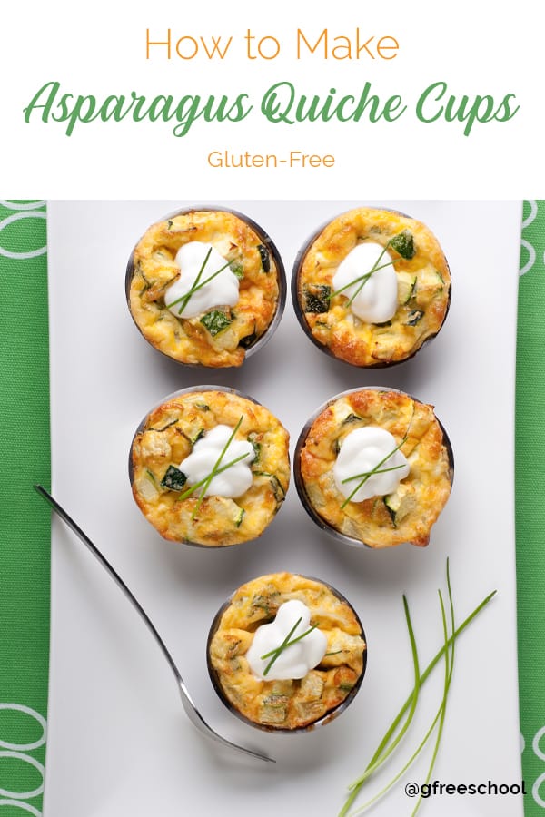 Goat Cheese & Asparagus Quiche Cups with Caramelized Onions